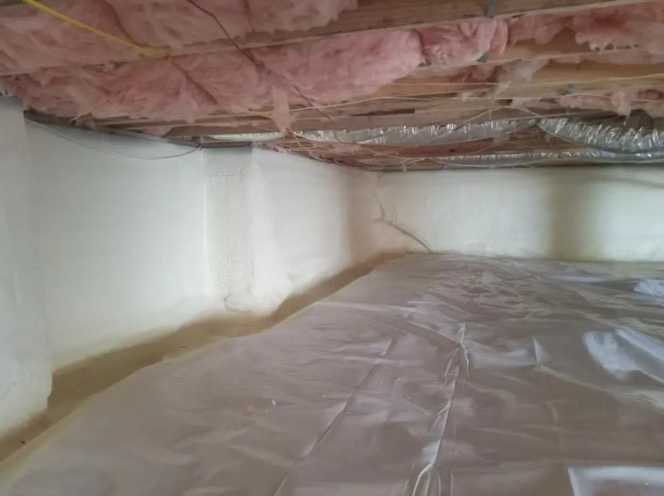 Crawl space encapsulation with closed-cell spray foam for Attic Insulation in Lower Macungie